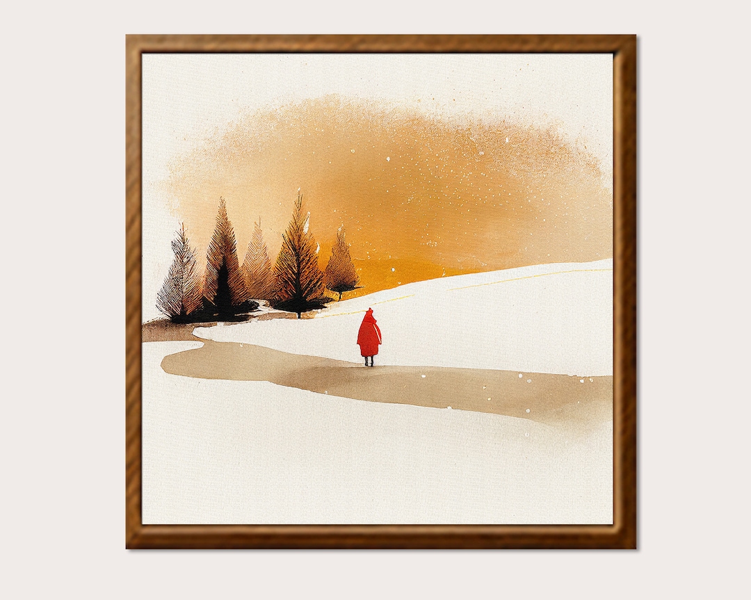 Christmas Santa Print Santa Outdoor Christmas Scene Wall Art Santa