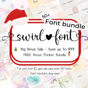 Raccolta di oltre 50 font con Tails, Swirl Font Bundle, Procreate Font, Wedding Font, Brush Font, Tails Font, Love Calligraphy Flourish