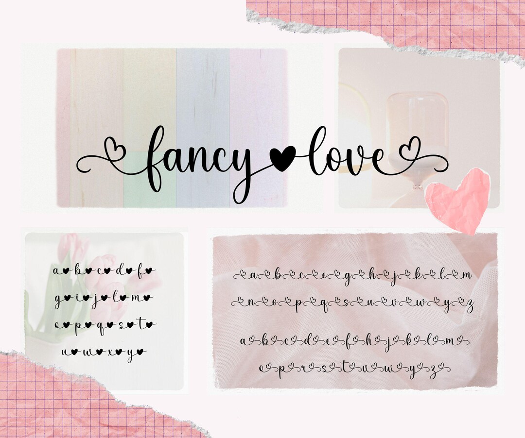 Fancy Loon Lettering Heart Tails Cursive Font: Fancy Love Script (OTF, TTF) - Etsy