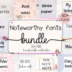 Plus de 30 polices Take Note - Mega Bundle de polices Goodnotes, polices Procreate, polices enseignant, polices manuscrites, agenda numérique, police de présentation
