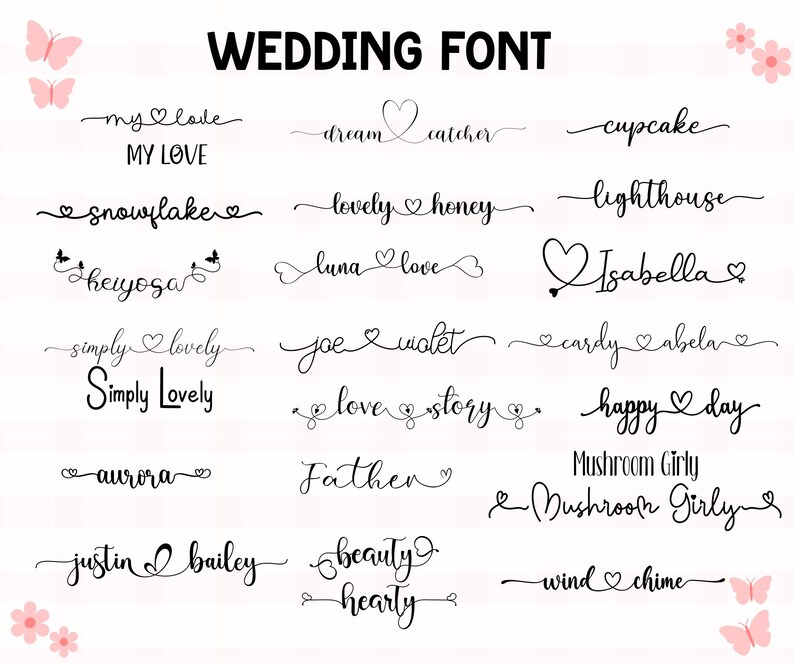 80+ Mix Bundle Font, Fonts With Hearts and Tails, Script Fonts, Taking ...