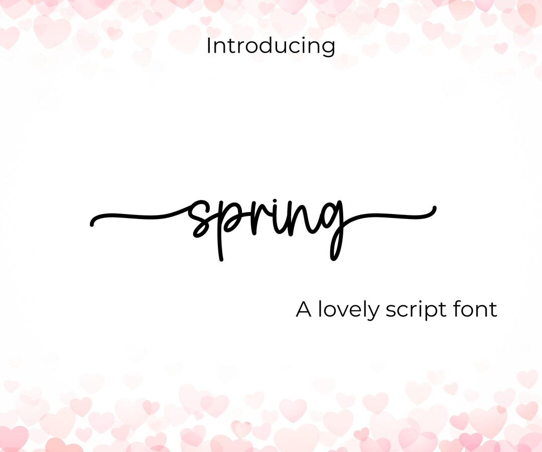 Spring Script Font: Romantic Calligraphy With Tails (OTF, TTF ...