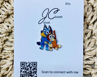 Bluey and bingo inspired pin/brooch //kids earrings //stocking stuffer //gift idea //jewelry