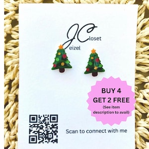 Clous d'oreilles arbre de Noël : bijoux pour enfants en titane hypoallergénique, oreilles sensibles