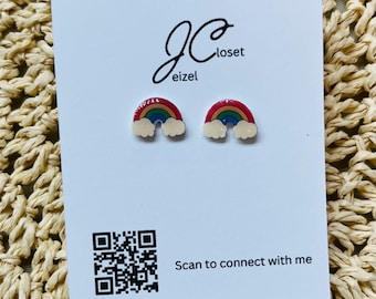 Rainbow Stud Earrings: Hypoallergenic Titanium for Sensitive Ears
