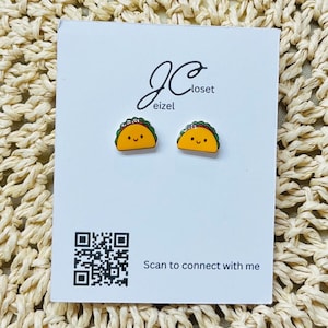 Taco Stud Earrings: Titanium hypoallergenic Posts for kids and adult sensitive ears