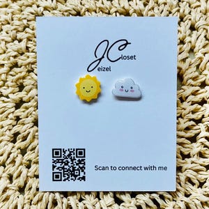 Sun and Cloud Stud Earrings: Titanium hypoallergenic post, Sensitive Ears