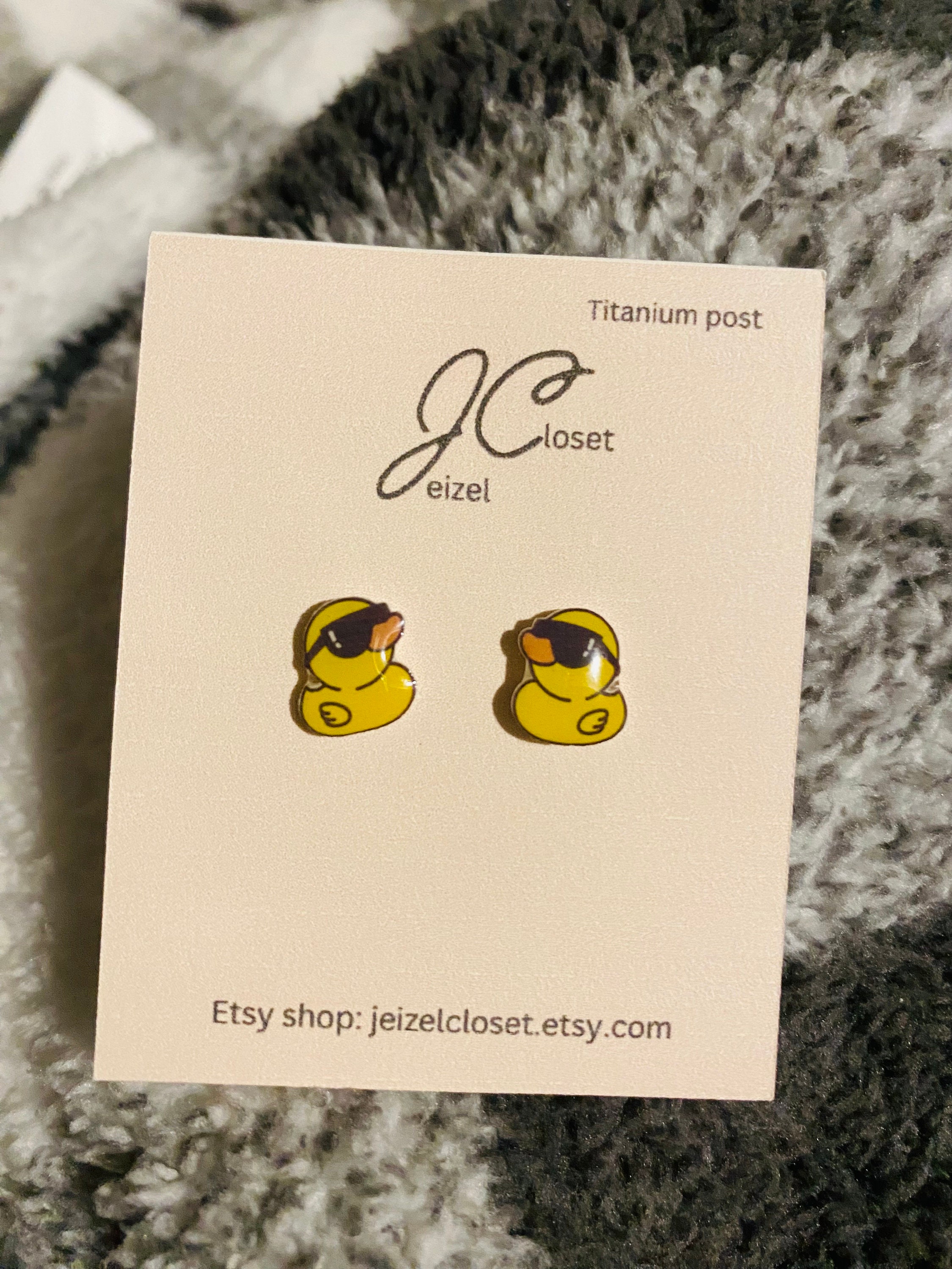 SILLY DUCK stud earrings. Handmade/ hypoallergenic/ gifts/ friendship gift/ surprise gift/ titanium post/ farm/ cute/ jeep owner