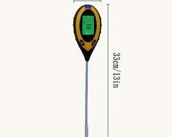 4in1 Digitaler Bodendetektor, geeignet für die Messung von Temperatur, Bodenfeuchtigkeit, PH-Wert und Sonnenintensität, ohne Batterie