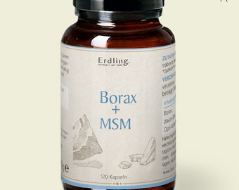 261,54 EUR/kg Borax Original - 99,9% de pureté - OptiMSM®+ tétraborate de sodium - 120 gélules