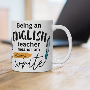 SCRIVI sempre - Tazza per insegnante di inglese - Regalo per insegnante di inglese - Regalo di inglese - Tazza divertente per insegnante - Insegnante irlandese - Regalo segreto di Babbo Natale