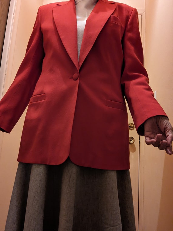 Red JH Collectibles wool jacket blazer size 10. T… - image 3