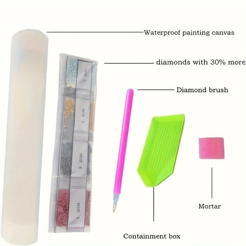 5D DIY Monkey Diamond Art Painting Kit – 30x40cm Canvas, Multicolored, For Adults & Kids