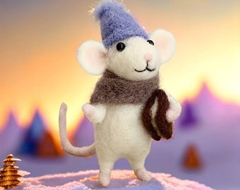 Wool Felt Mice on Broomstick– Gatherings by CP