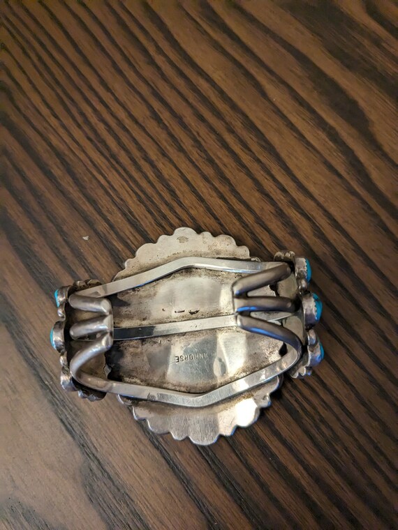 Large Vintage Sleeping Beauty Navajo Bracelet - image 7