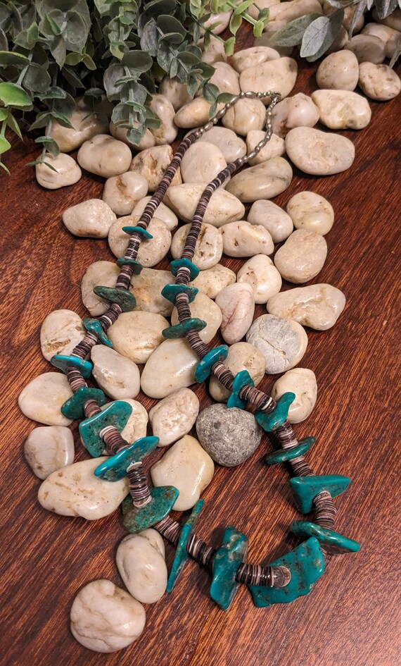 Vintage Native Turquoise and heishi necklace