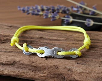 Bracciale riciclato rivestito in acciaio inossidabile giallo 'Napoli' Catena per bicicletta - di Chainium