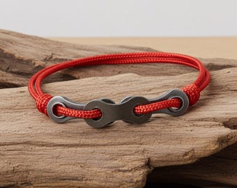 Bracciale da equitazione in corda rPET riciclata 'Fuerza' rossa