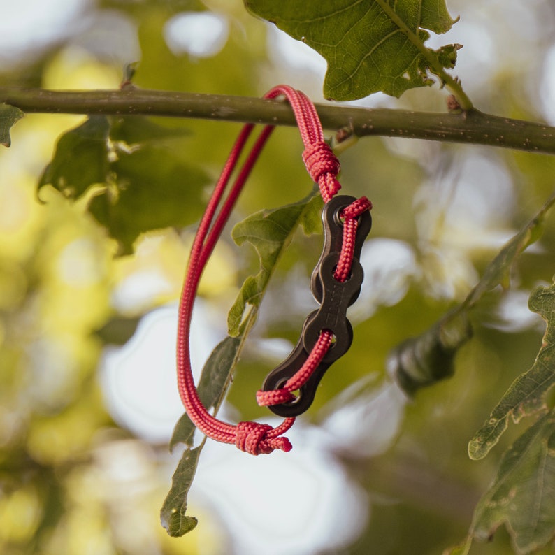 Cordón rPET 'Fuerza' reciclado Fietsketting Armband Rood imagen 3