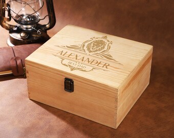 Set decanter personalizzato con scatola di legno, regalo per i testimoni dello sposo, regalo per gli amanti del whisky, regalo personalizzato per il marito, testimoni dei testimoni, regalo per la festa del papà, regalo per uomini