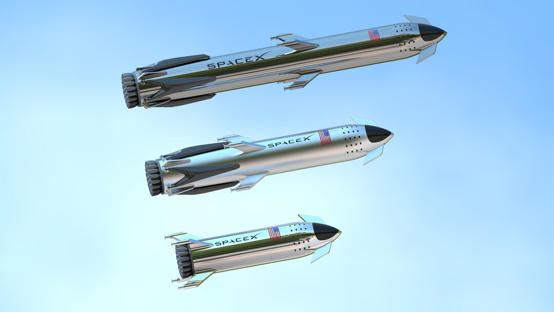 Space X Rocket 3d Model for 3d Printing Industry, Adjustable Size ...