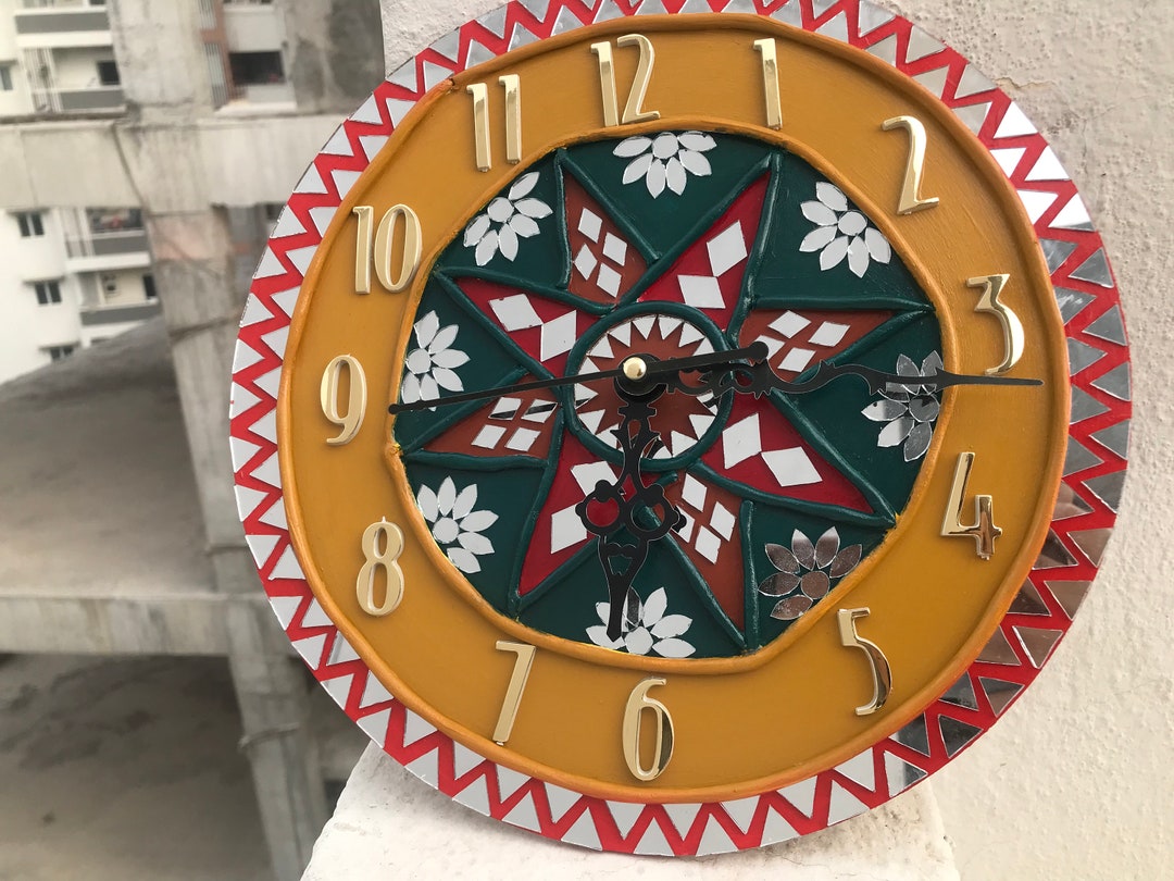 Lippan Art and Mirror Work Wall Clock for Home and Wall Decor Etsy