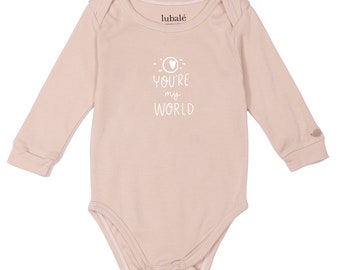 Lubalé | You are my world Body organic cotton from Portugal - in pastel tones: olive, mocha, beige, and white