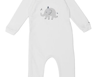 Lubalé | Elephant pajamas with zipper organic cotton from Portugal in white