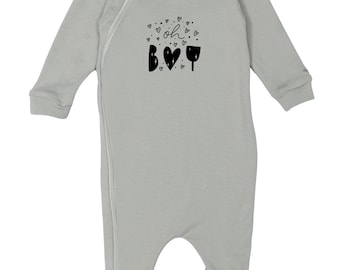 Lubalé | Oh Boy organic cotton romper with zipper from Portugal in pastel tones: olive, mocha, beige, and white