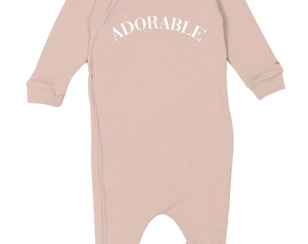 Lubalé | Adorable organic cotton romper with zipper from Portugal in pastel tones: olive, mocha, beige, and white