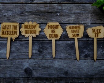 Funny Plant Marker, Plant Stakes, Plant Lover Gift, Plant Signs, Garden Stakes, Plant Lady, Plant Tags, Plant Gifts, Garden Plant Marker 5