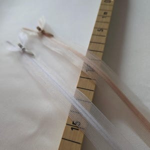 Transparenter Nahtverdeckter Reißverschluss, 25 cm, nicht teilbar