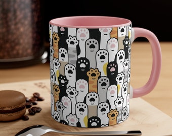 Cute cat paws mug. Cat coffee mug. Cat paws design. Cat Mom Mug. Funny coffee mug.  Cat Mum gift