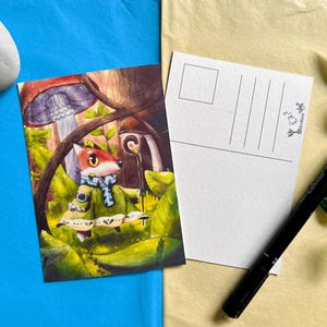 Postal "Zorro del Bosque" / Tamaño A6 / Tarjeta de felicitación / Carta / Mini impresión / Papel de acuarela / Estilo acuarela