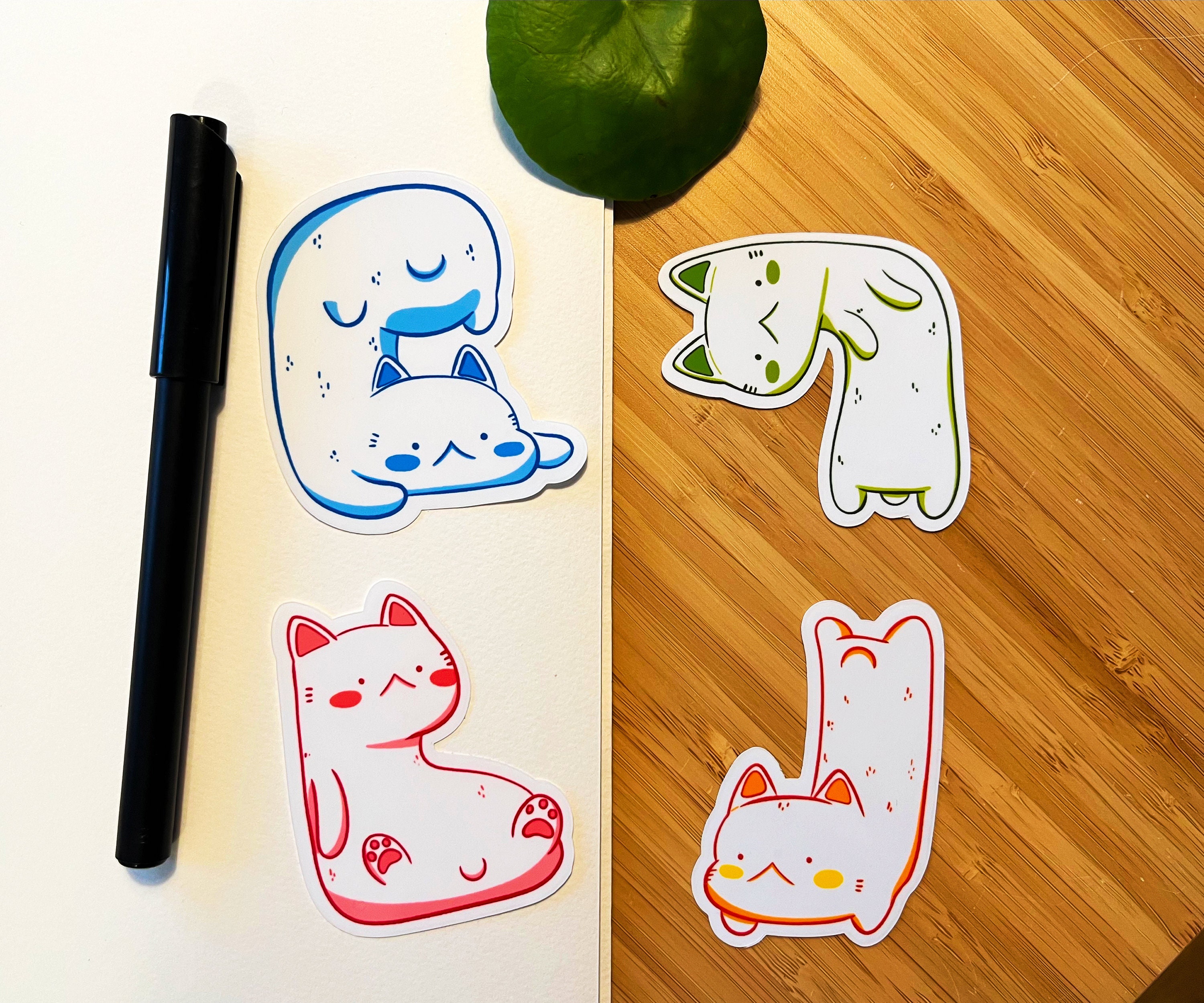 Corner Cats // Cat Sticker Pack // Cute GLOSSY Vinyl Sticker