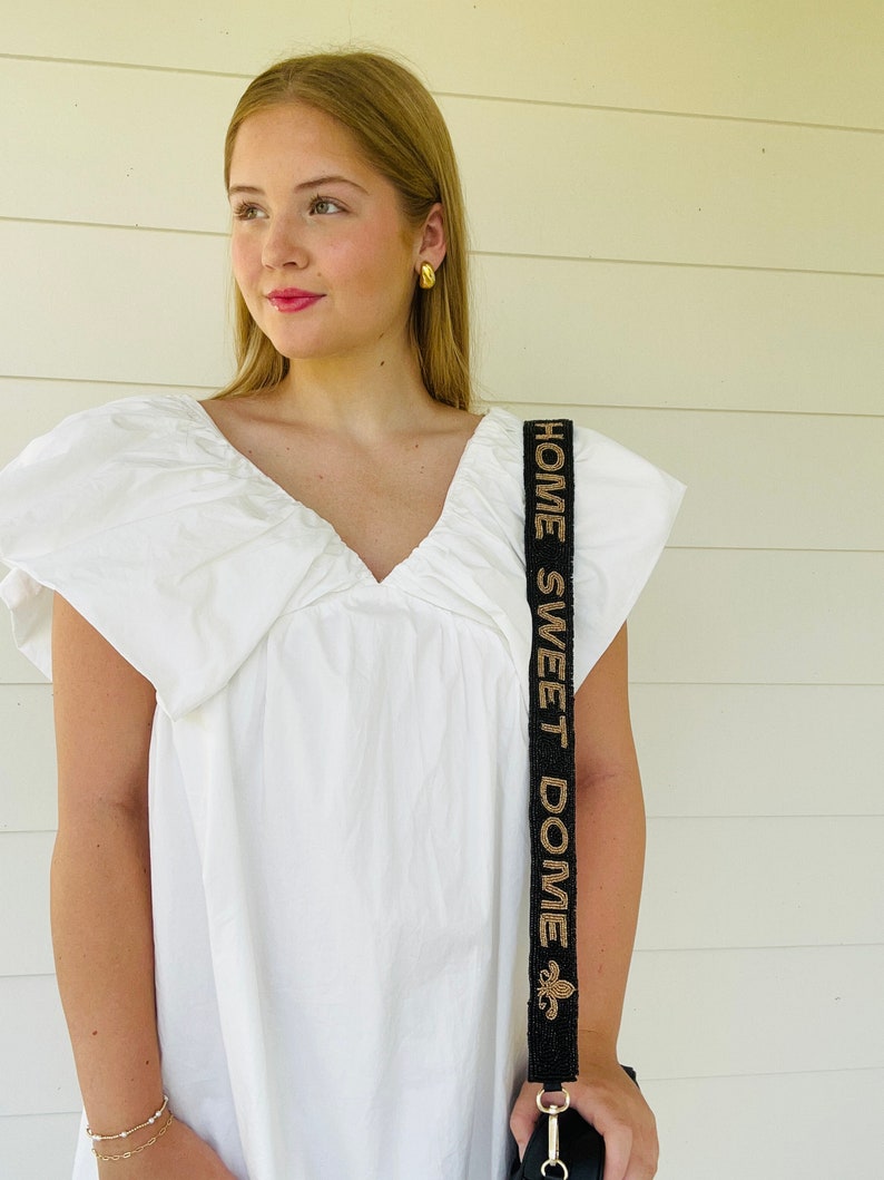 Saints Custom Beaded Purse Strap HOME SWEET DOME Etsy