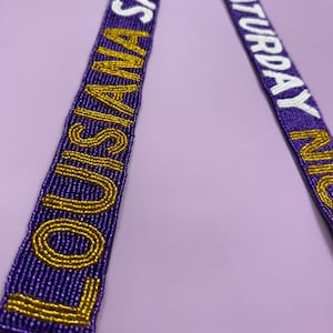 Louisiana Saturday Night | Custom Beaded Purse Strap (PURPLE)