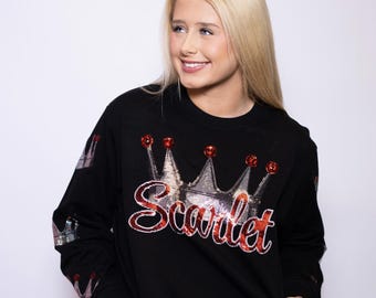 Sudadera Scarlet para mujer con diseño de lentejuelas (negra)