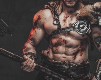 Lienzo impreso de guerrero vikingo épico, decoración para el hogar