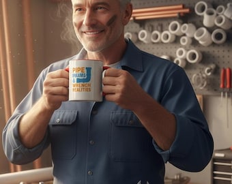 Plumber Mug | Pipe Dreams & Wrench Realities | Funny Gift for Plumbers | Tradesmen | Handyman Coffee Cup