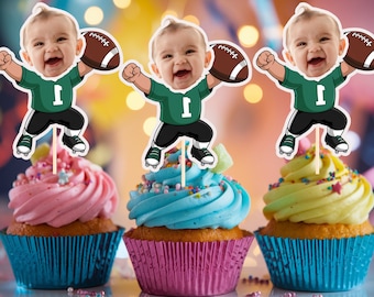 3D Kinder Geburtstag Cupcake Topper personalisiert Geburtstag Fußball Cupcake Topper Digital File CT-001