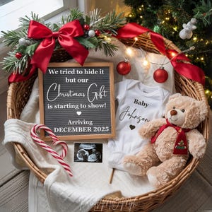 Christmas Pregnancy Announcement: December Baby Social Media Reveal (Digital)