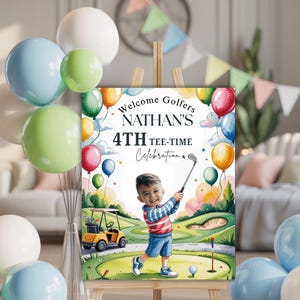 Custom Golf Birthday Welcome Sign: Hole-in-One Party Decor (Digital Download PNG File)