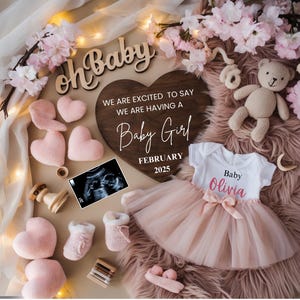 Baby Mädchen Schwangerschaft Ankündigung Digital Girl Baby Ankündigung Boho Baby Girl Ankündigung Es ist ein Mädchen Baby Ankündigung in sozialen Medien