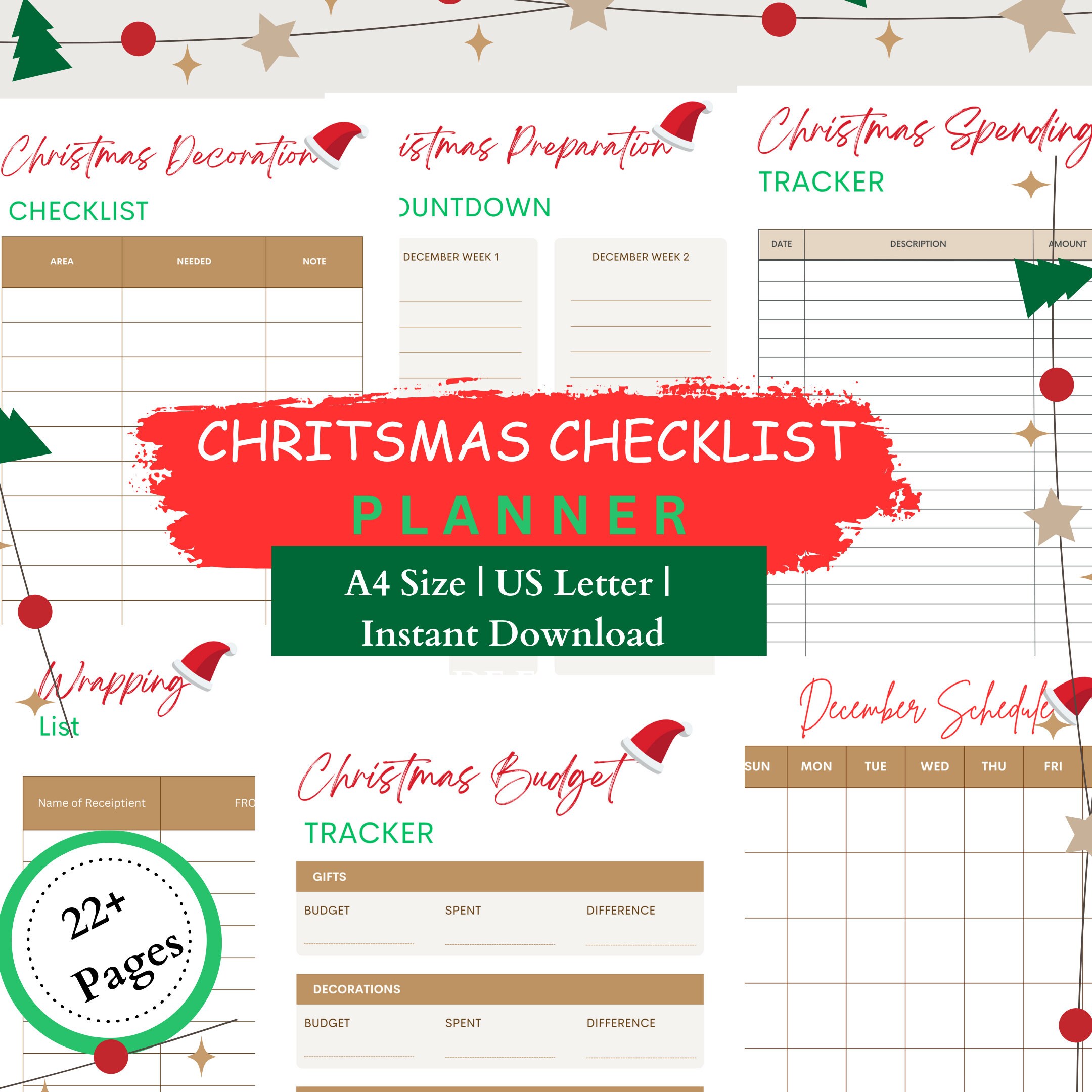 Printable Christmas Checklist Planner Christmas Party to Do List