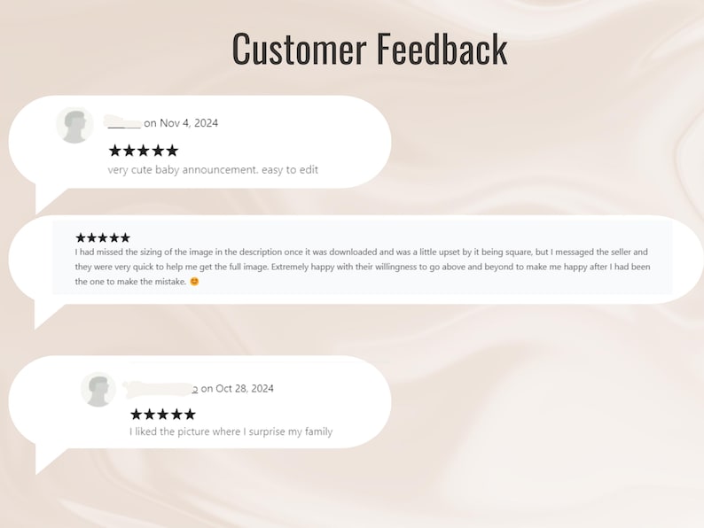 K&ouml;nnte beinhalten: Drei Kundenbewertungen mit f&uuml;nf Sternen f&uuml;r ein digitales Produkt. Die Bewertungen heben die Benutzerfreundlichkeit des Produkts, das niedliche Design und den exzellenten Kundenservice des Verk&auml;ufers hervor.