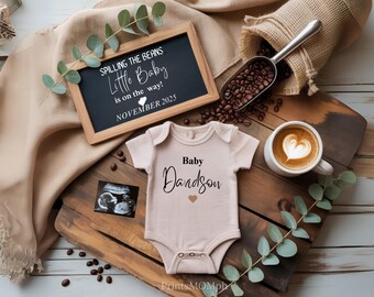 Coffee Pregnancy Announcement: Spill the Beans, Gender Neutral (Digital Template)