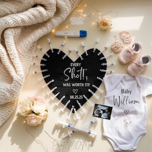 IVF Digital Pregnancy Announcement Rainbow baby announcement Gender Neutral IVF Baby Love Social media announcement Every Shot was worth it