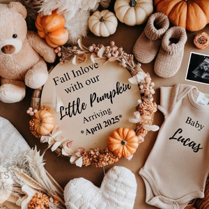 Fall Pregnancy Announcement fall baby reveal Social Media baby announcement fall digital Autumn gender Social media revel announcement PA 05