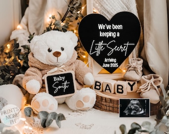 Digital Pregnancy Announcement for Social Media baby announcement digital Letter Board baby Announcement Gender Neutral reveal Facebook PA75